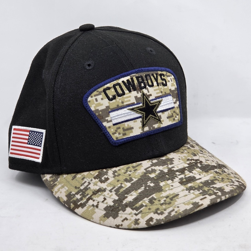 Dallas Cowboys New Era Salute To Service 59FIFTY 7 1/4 Fitted Camo Hat Cap NWOT
